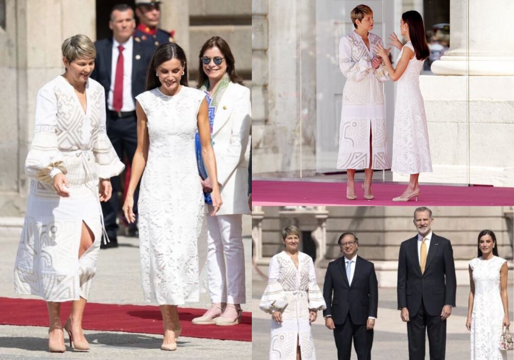 Los looks similares de la reina Letizia de España y la primera dama de Colombia, Verónica Alcocer