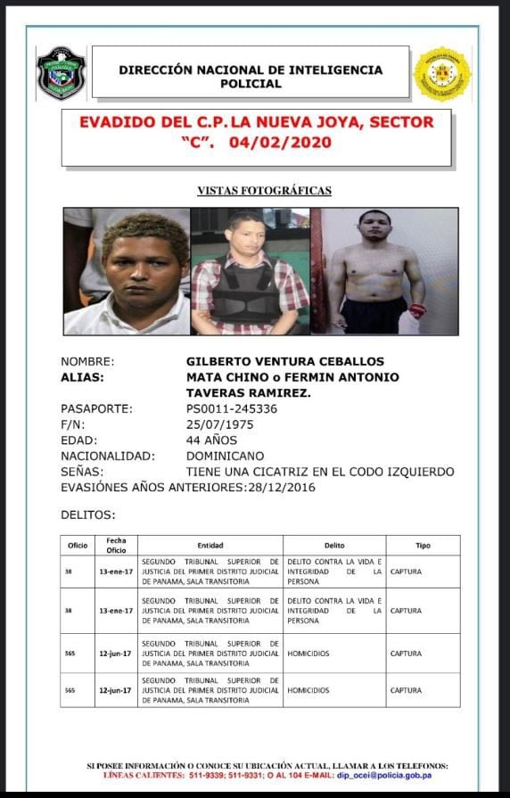 Ministerio Público abre una investigación por la fuga de Ventura Ceballos