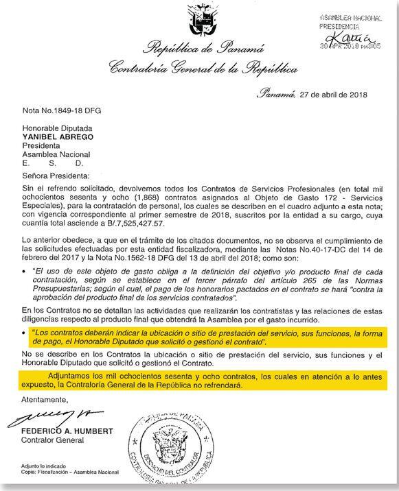 Contraloría enfrenta a la Asamblea Nacional por contratos