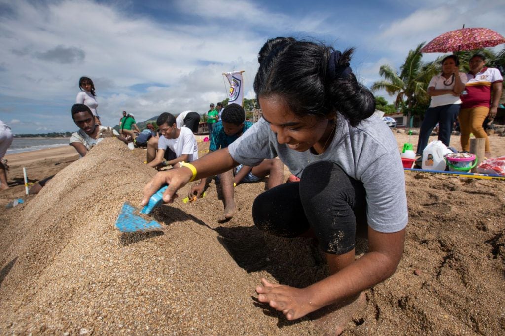 Concurso de figuras de arena en la playa de Veracruz