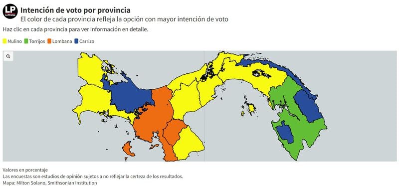 La encuesta de La Prensa: este es el mapa de intención de voto por provincia