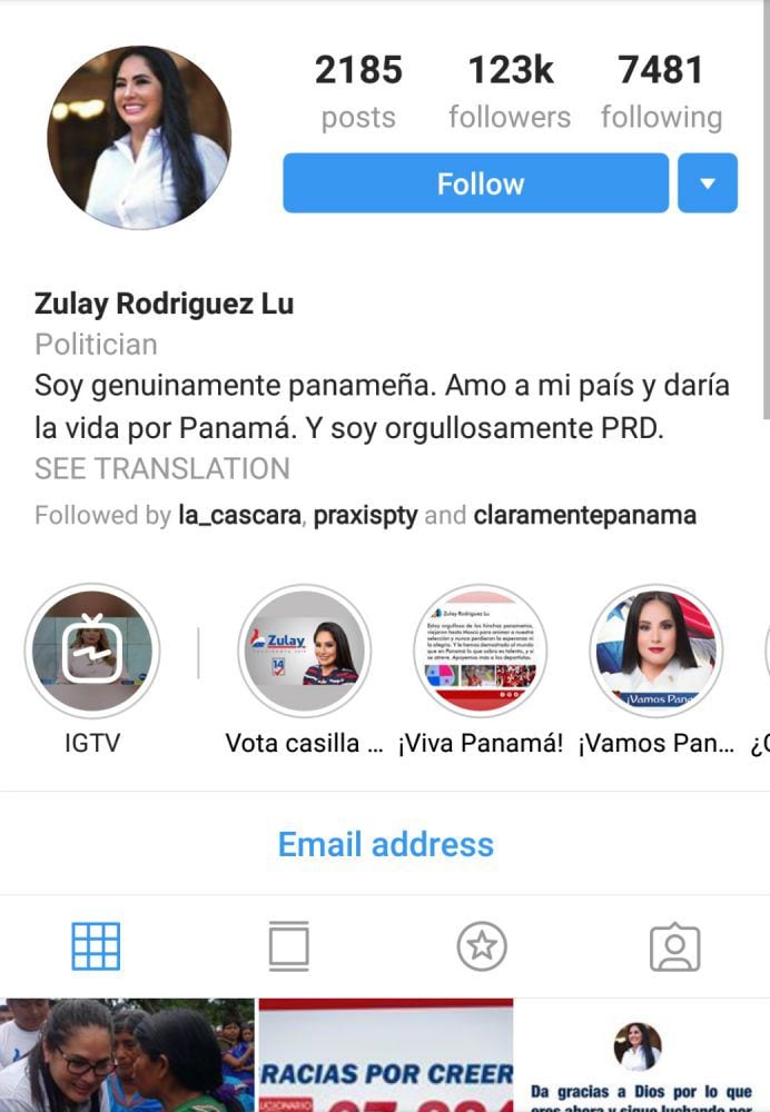 Políticos panameños con más seguidores en Instagram