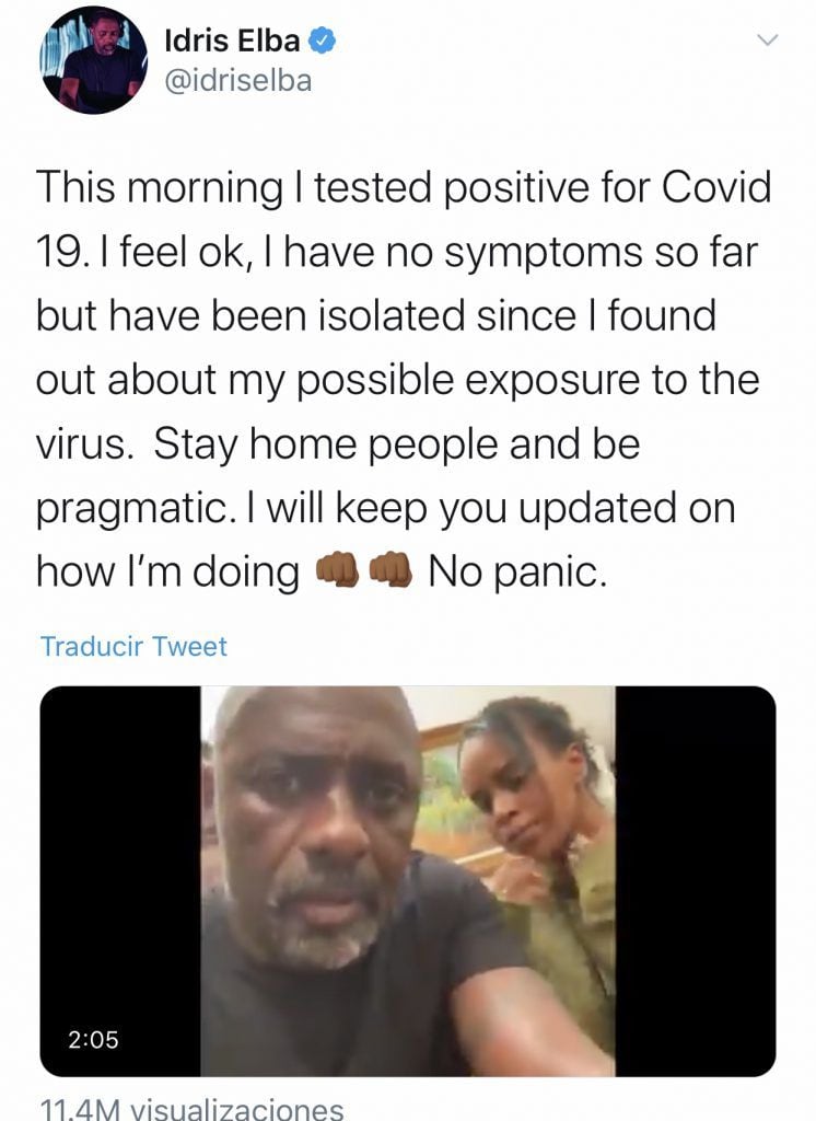 El actor Idris Elba dio positivo al coronavirus
