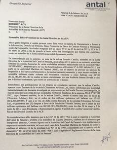 Antai pide al presidente  de la ACP tomar acciones sobre Lourdes Castillo, por caso Pele System