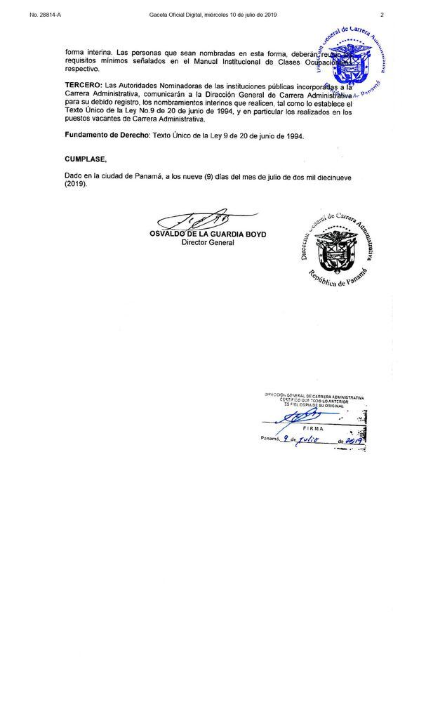 La Presidencia suspende el manual de reclutamiento de la carrera administrativa