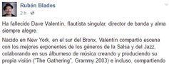 Fallece el flautista de 'jazz', Dave Valentín