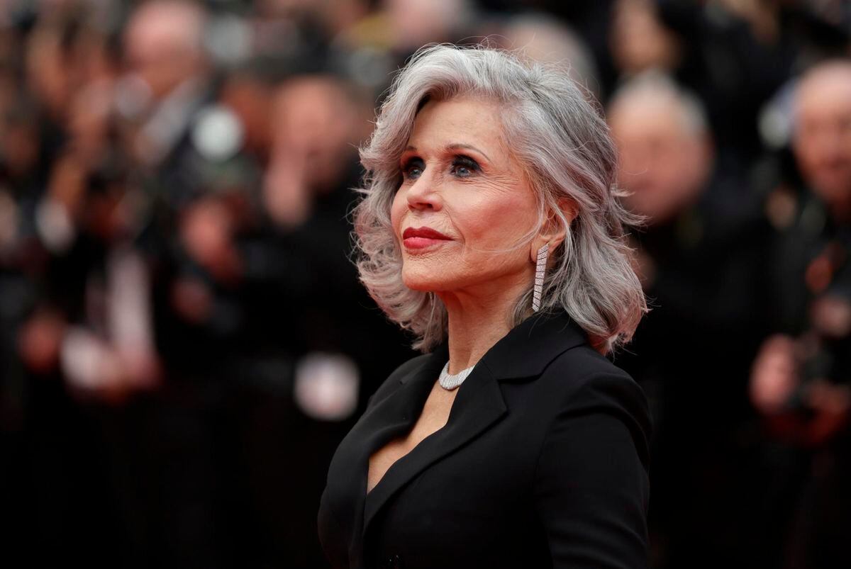 Jane Fonda y su jumpsuit negro en el Festival de Cine de Cannes