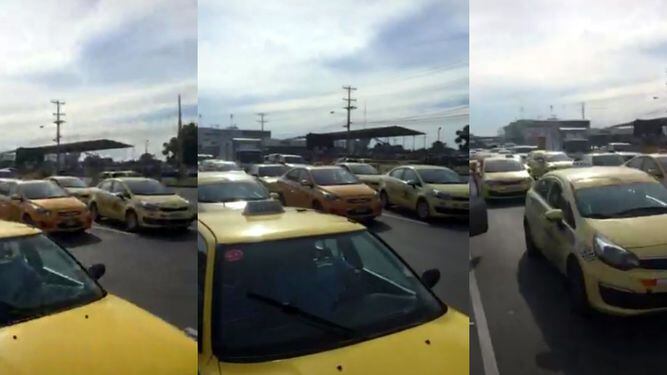 Taxistas protestan en rechazo al cobro en efectivo de Uber