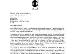 Metro de Panamá, en desacuerdo con nota de 'La Prensa'