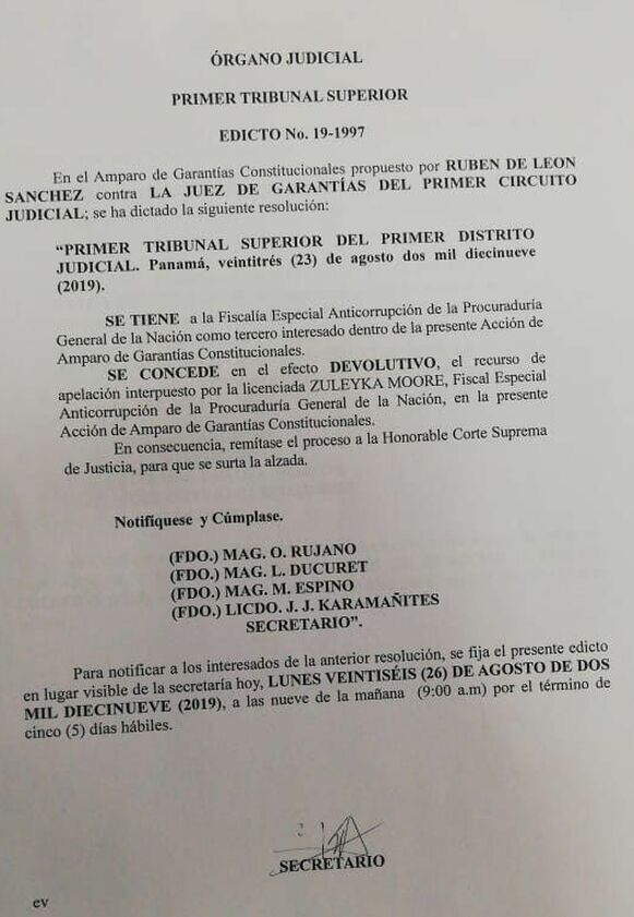 Tribunal admite apelación del Ministerio Público al fallo que remite a la Corte proceso a Rubén De León