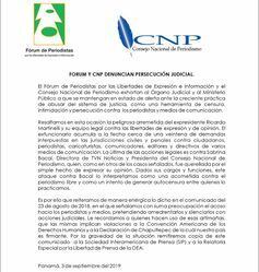 CNP y Fórum advierten 'persecución judicial' en las demandas promovidas por Martinelli contra periodistas