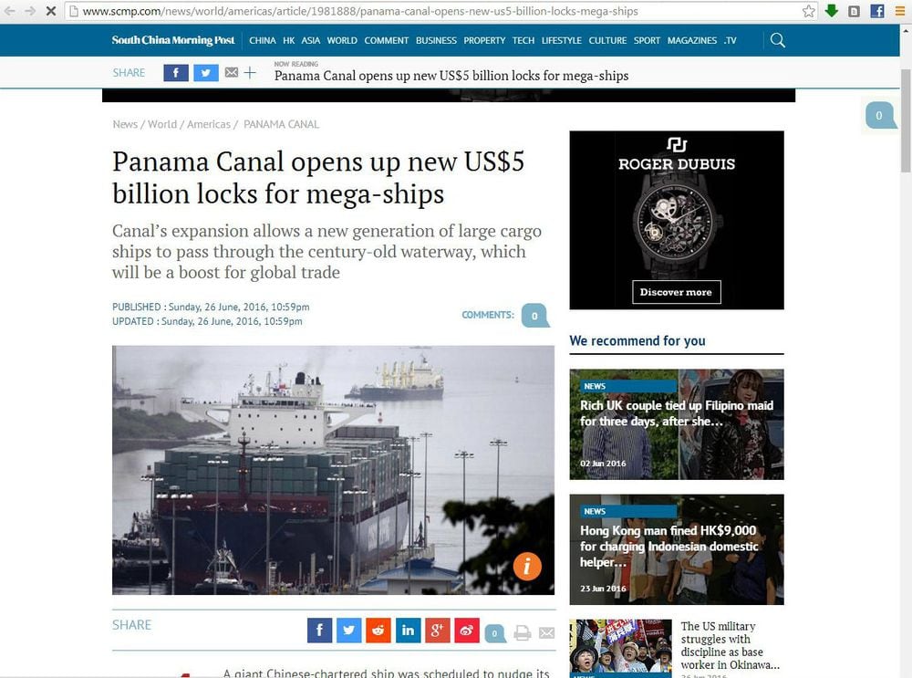 Así reflejan medios de comunicación del mundo primer tránsito oficial por la ampliación del Canal de Panamá