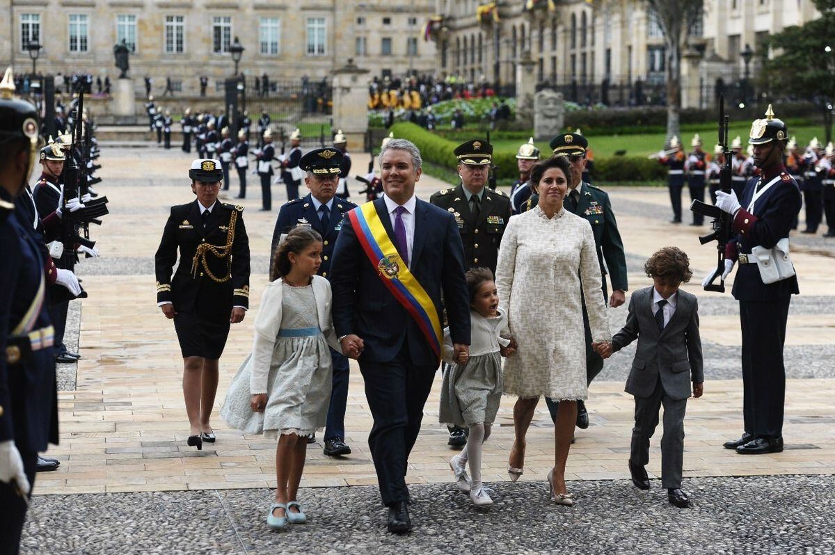 Las fotos oficiales de la familia presidencial de Colombia