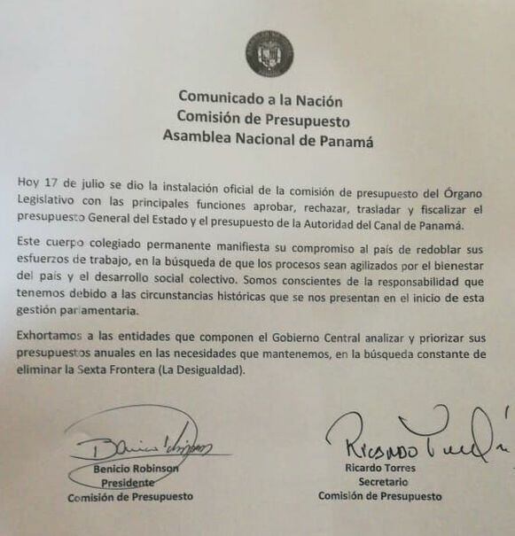 A puertas cerradas se instala la Comisión de Presupuesto