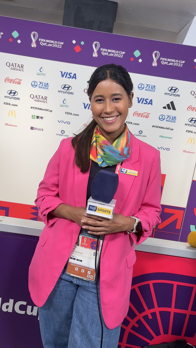 La primera periodista deportiva panameña en ser acreditada por FIFA para cubrir una Copa del Mundo