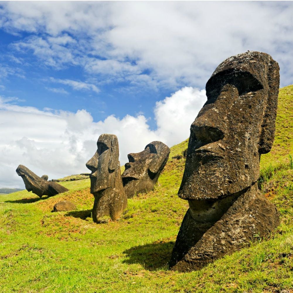 Cara a cara con los moai, en isla de Pascua