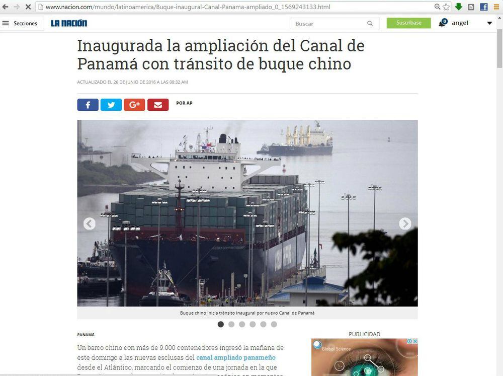 Así reflejan medios de comunicación del mundo primer tránsito oficial por la ampliación del Canal de Panamá