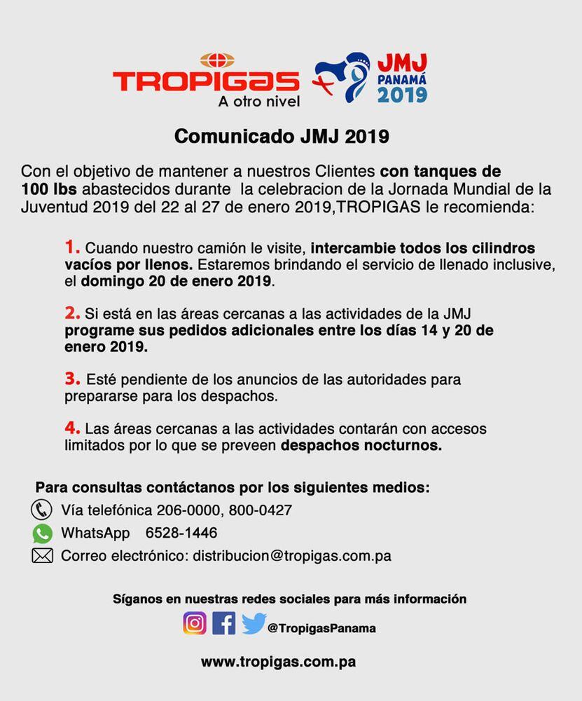 Tome nota de estas recomendaciones para abastecerse de gas durante la JMJ