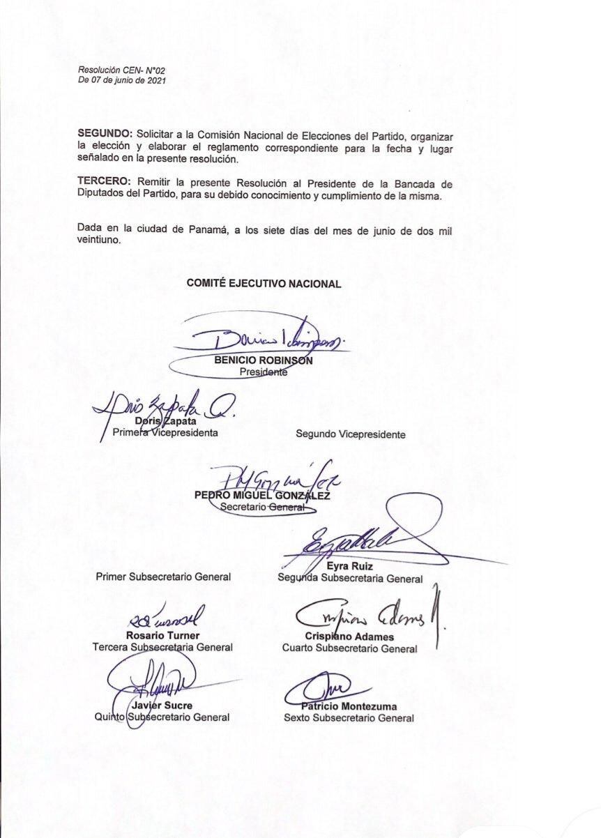 Bancada del PRD elegirá el 16 de junio al candidato para la presidencia de la Asamblea Nacional