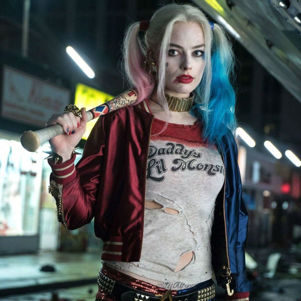 Margot Robbie como Harley Quinn, grabando en Casco Antiguo